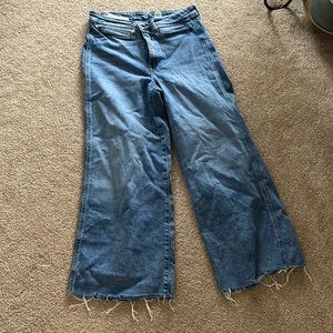 Light wash denim culotte